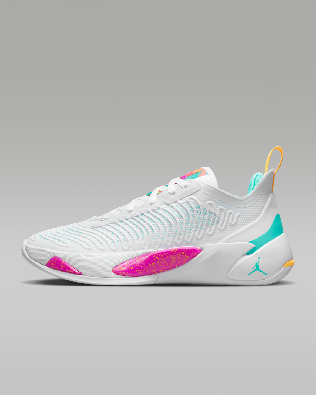 Luka 1 PF Men's Basketball Shoes - White/Dynamic Turquoise/Laser Orange/Fire Pink