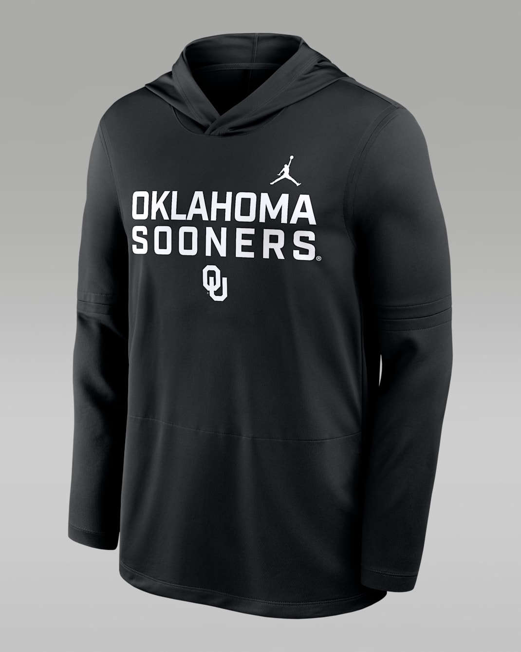 Oklahoma Sideline Men's Jordan Brand Dri-FIT College Long-Sleeve Hooded Top - Black