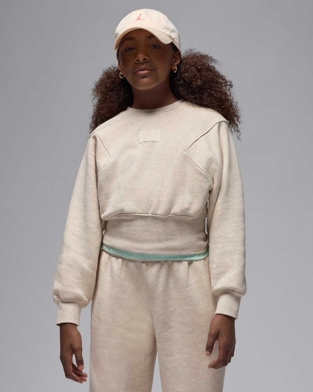 Jordan Flight Essentials oversized shirt met ronde hals voor kids - Light Orewood Brown