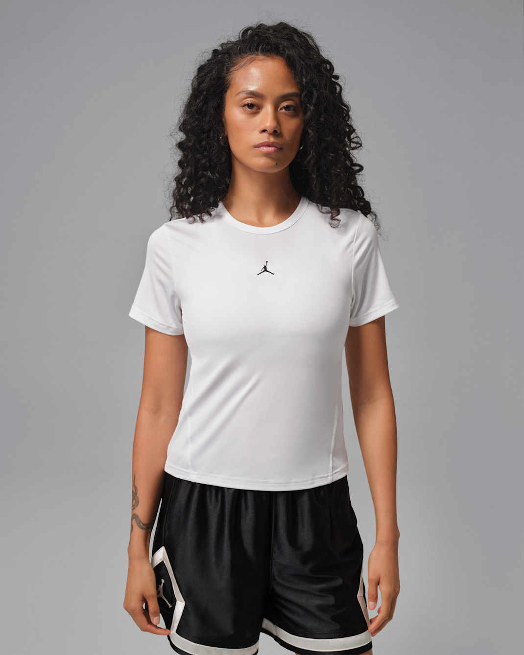 Jordan Sport Essentials Women's Dri-FIT Short-Sleeve Top - White/Black