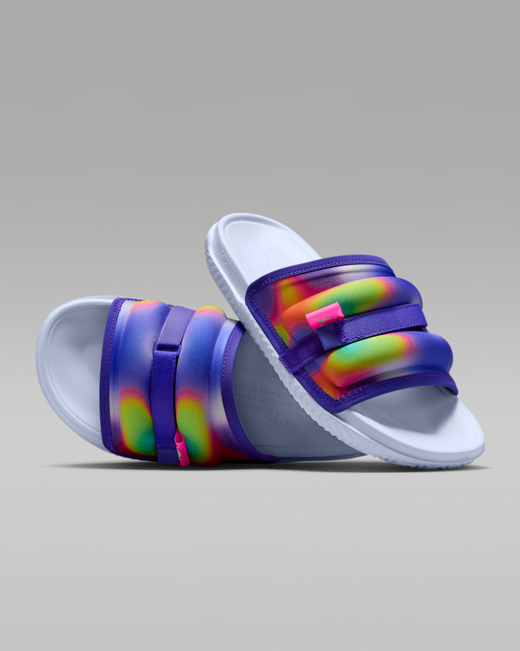Jordan Super Play Dongdan Slides - Indigo Burst/Palest Purple/Hyper Pink/Green Glow