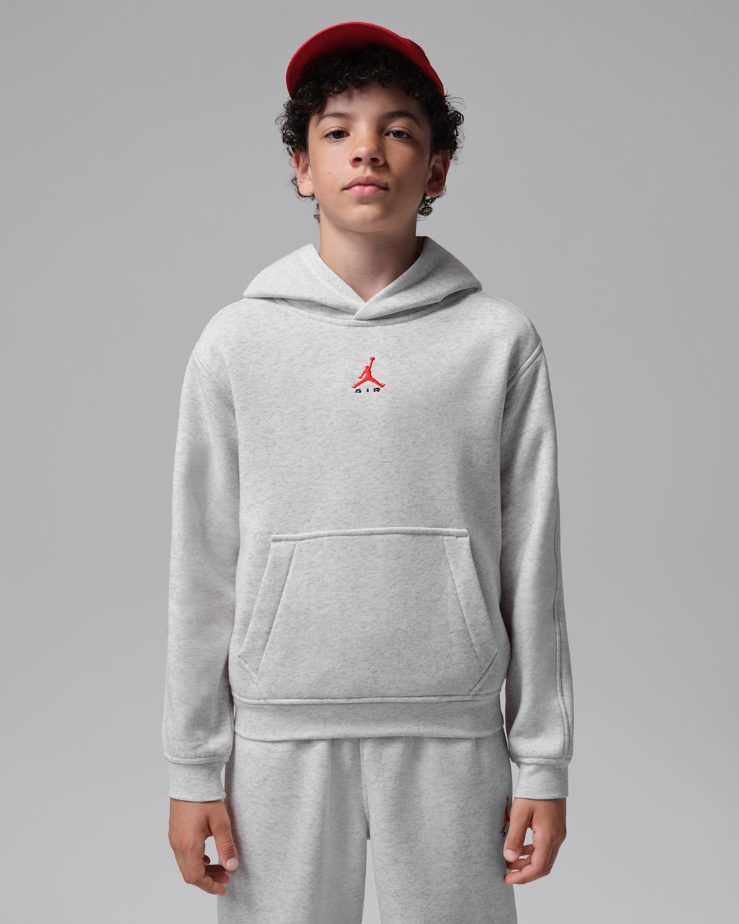 Jordan Brooklyn Fleece Big Kids' Pullover Hoodie - Neutral Grey Heather