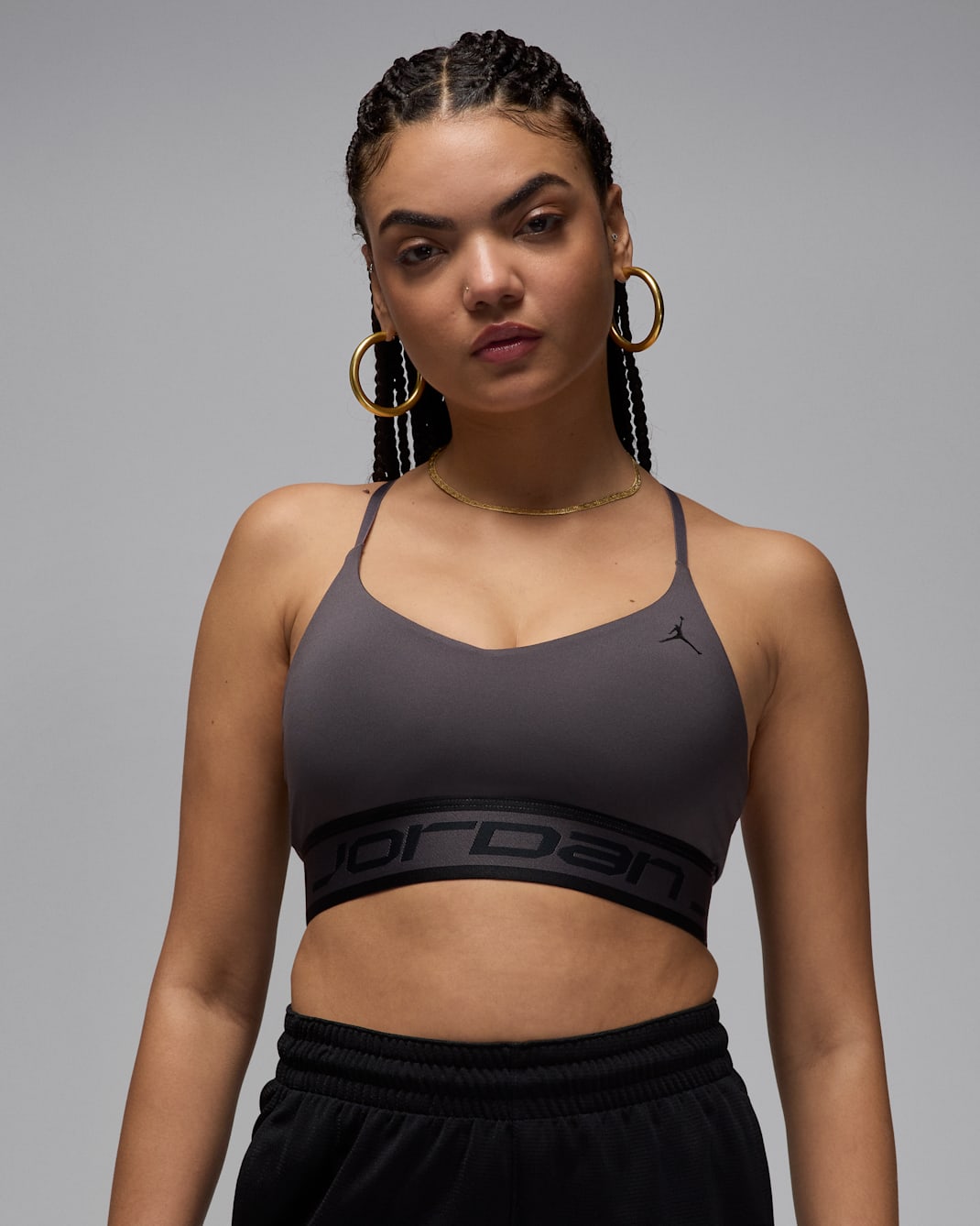 Bra deportivo de baja sujeción para mujer Jordan Sport Indy - Gris trueno/Negro/Gris trueno/Negro