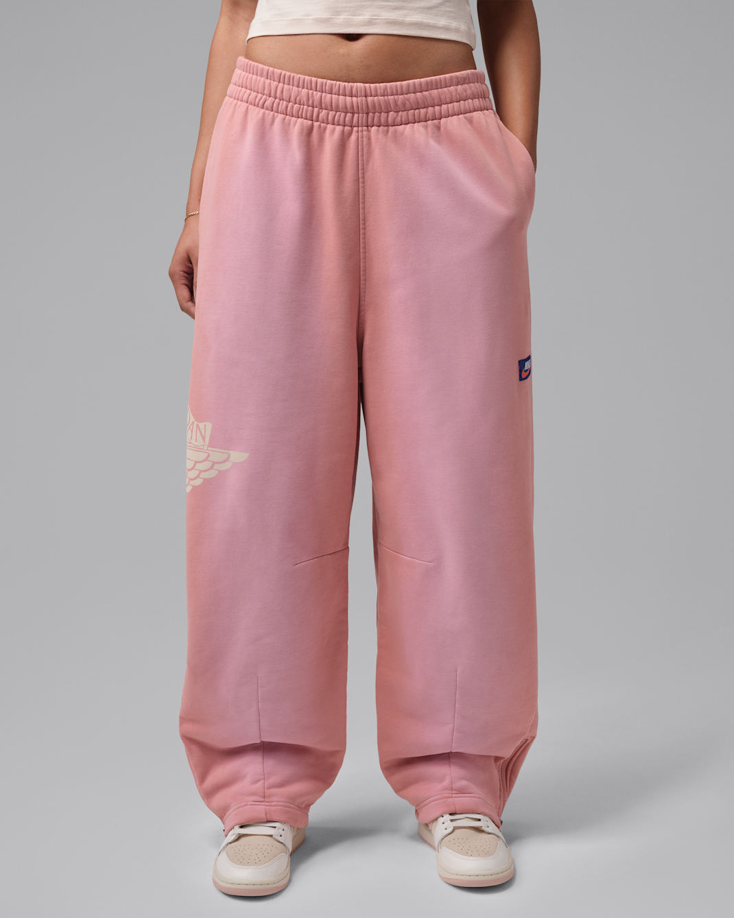 Jordan Flight Fleece Women's Trousers - Rust Pink/Pearl White