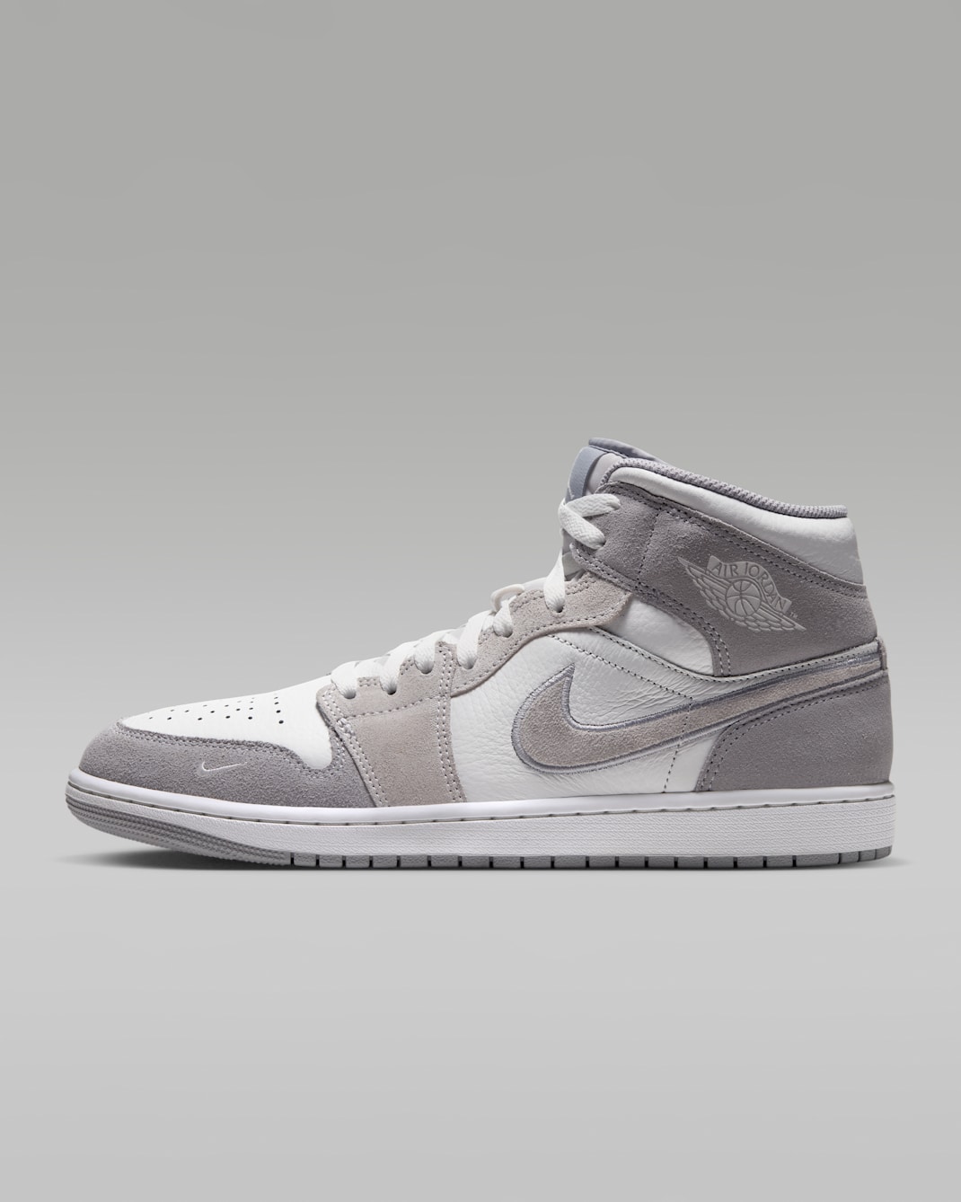 Air Jordan 1 Mid SE Men's Shoes - Summit White/Wolf Grey/Pure Platinum