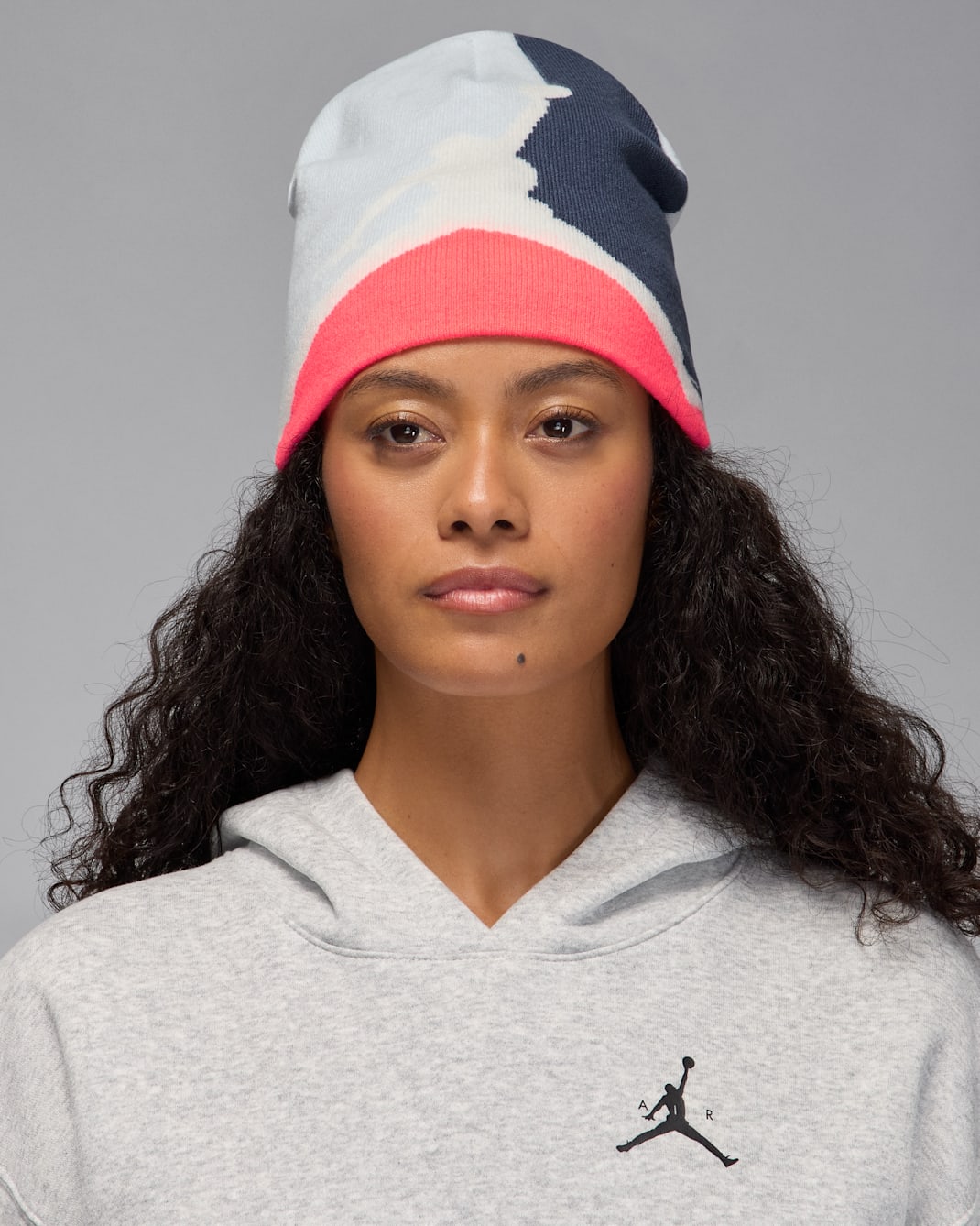 Jordan Brooklyn Peak Beanie - Pure Platinum/Thunder Blue/Hot Lava/Sail
