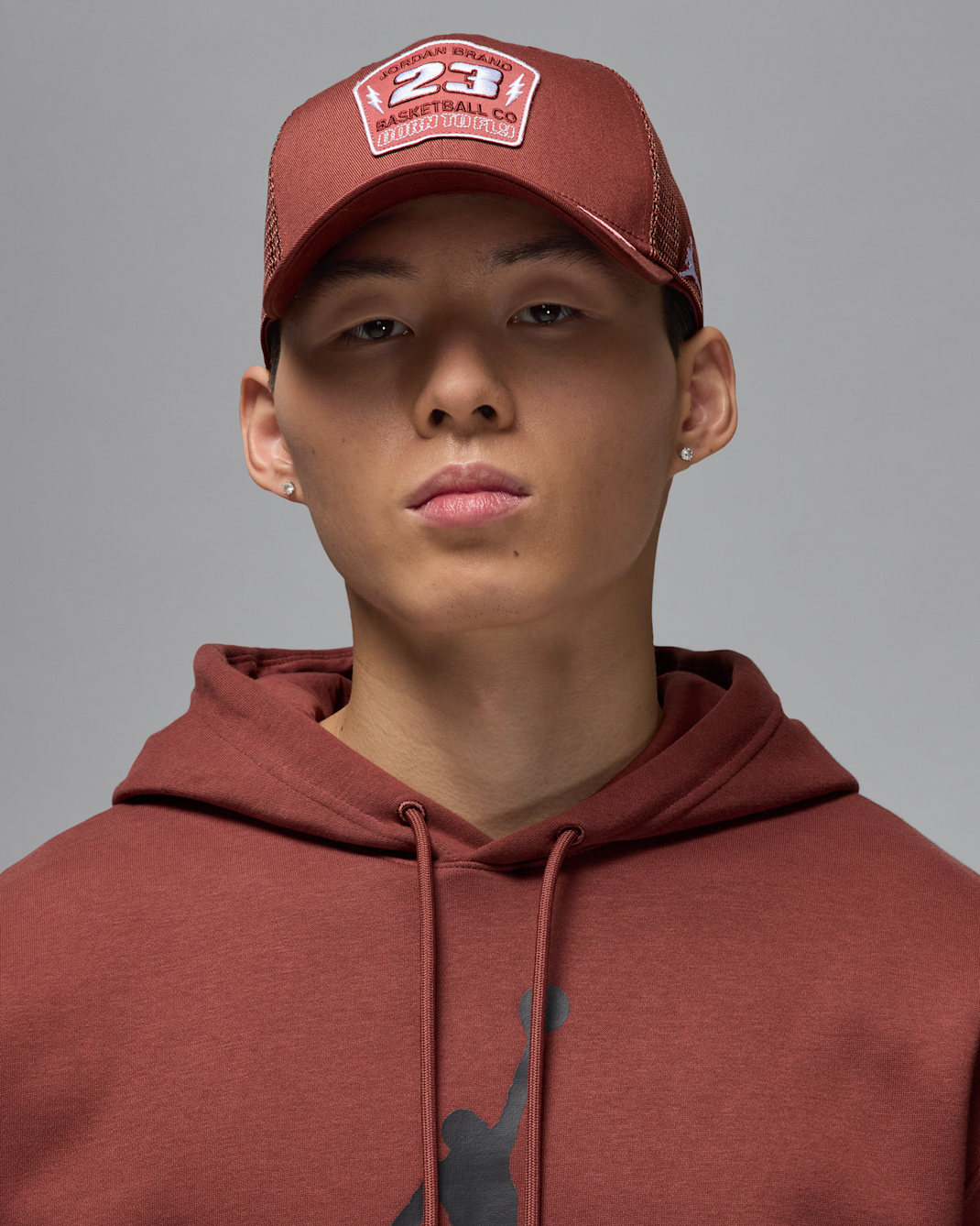 Jordan Rise Structured Trucker Hat - Dark Pony/White/Canyon Rust