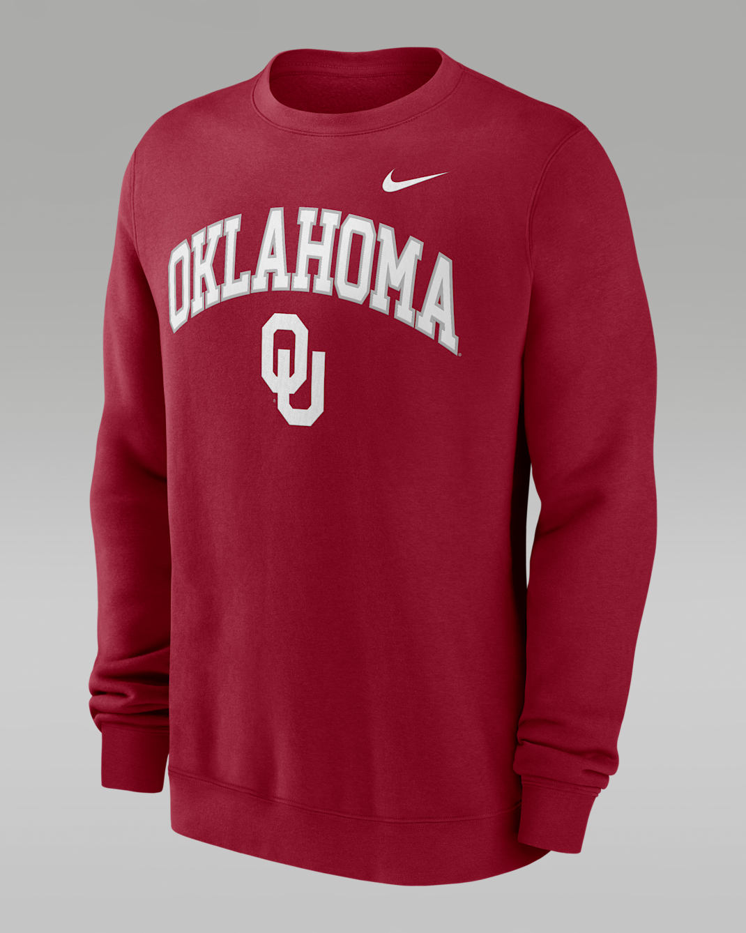 Oklahoma Arch Men's Nike College Pullover Crew - Crimson