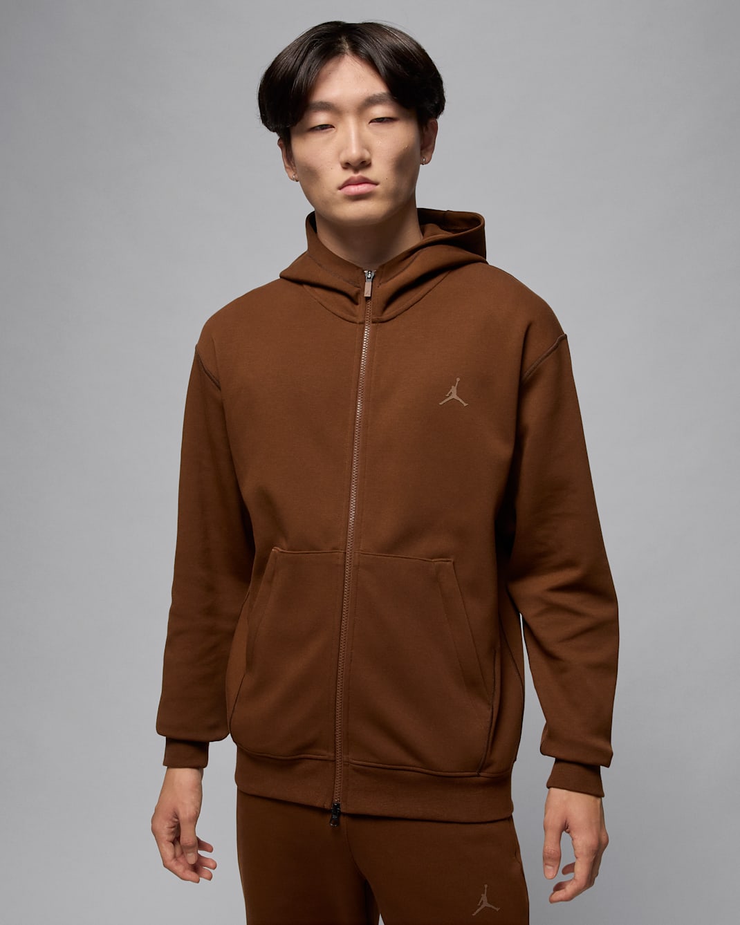 Jordan Sport Hoop Fleece Men's Dri-FIT Full-Zip Hoodie - Cacao Wow/Black/Black/Cacao Wow