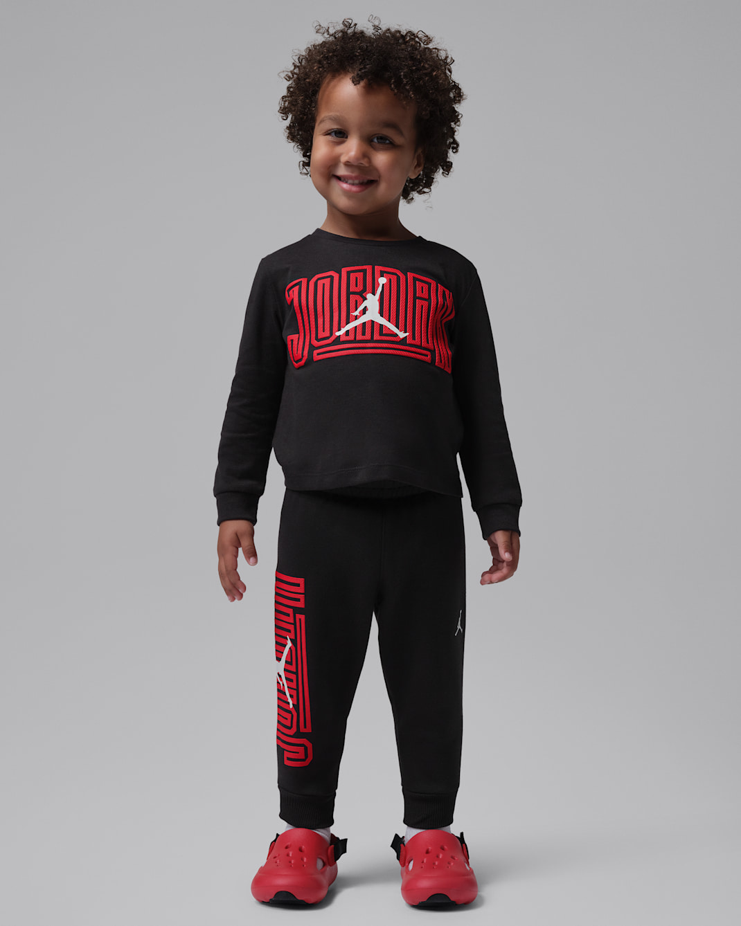 Jordan Toddler Jumpman Long-Sleeve T-Shirt and Fleece Trouser Set - Off-Noir