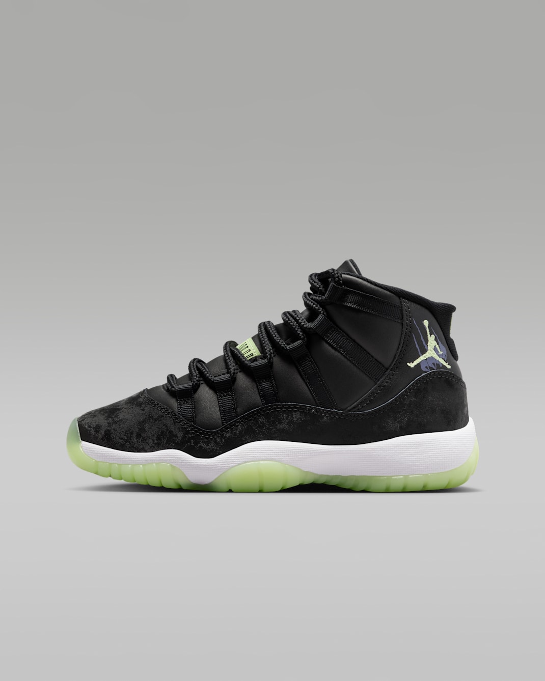 Air Jordan 11 Retro Older Kids' Shoes - Black/Dark Raisin/White/Barely Volt