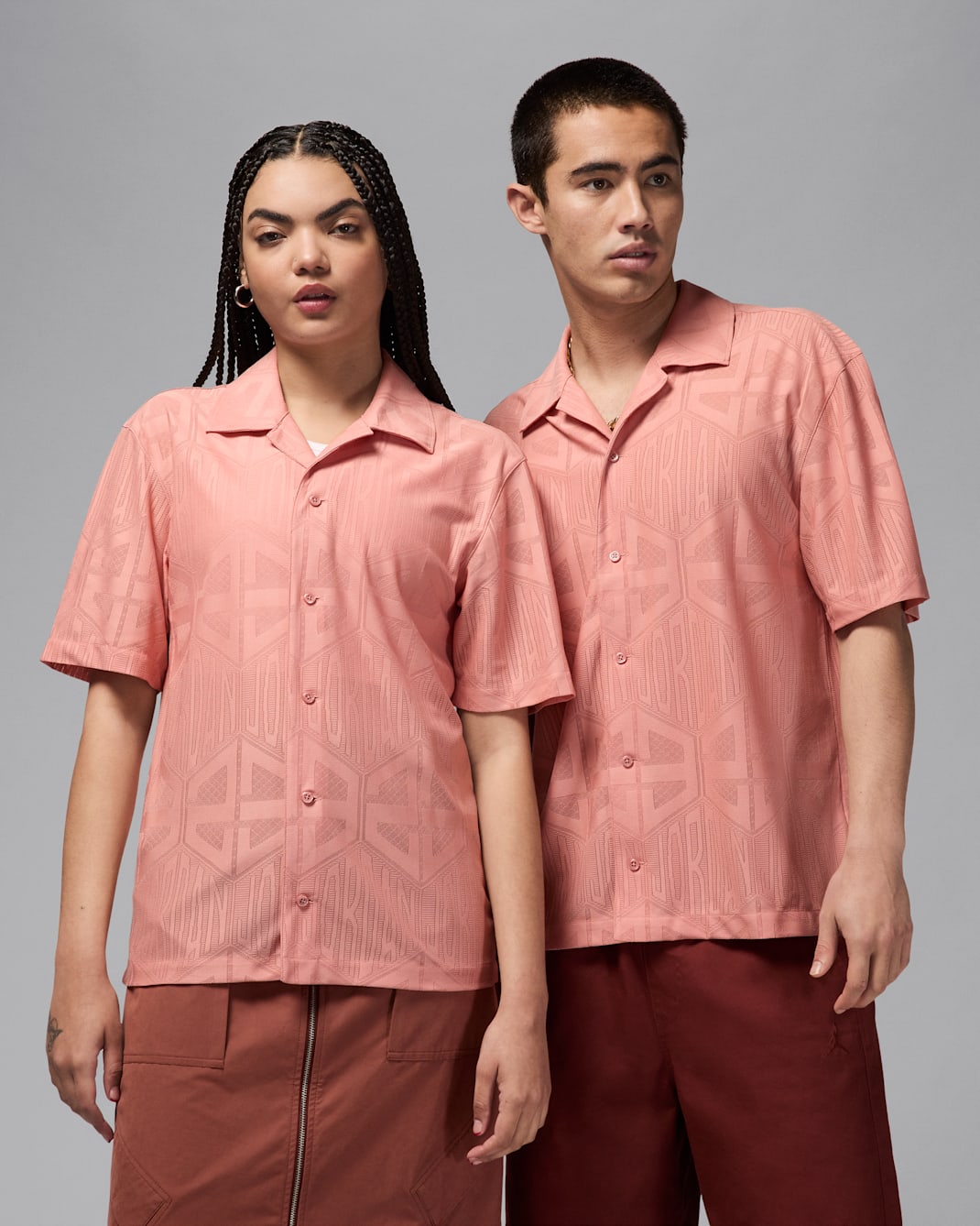 Jordan Flight 男款短袖針織上衣 - Rust Pink