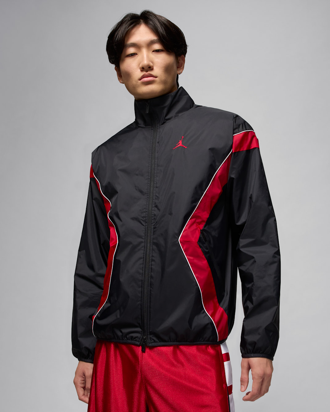 Jordan Brooklyn Draft Jacke (Herren) - Schwarz/Gym Red/Weiß/Gym Red