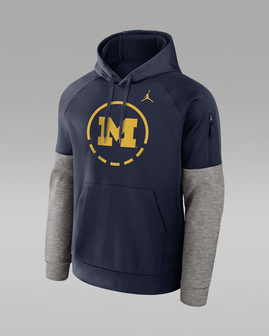 Sudadera con gorro sin cierre universitaria marca Jordan Therma-FIT para hombre Michigan Primetime - Azul marino