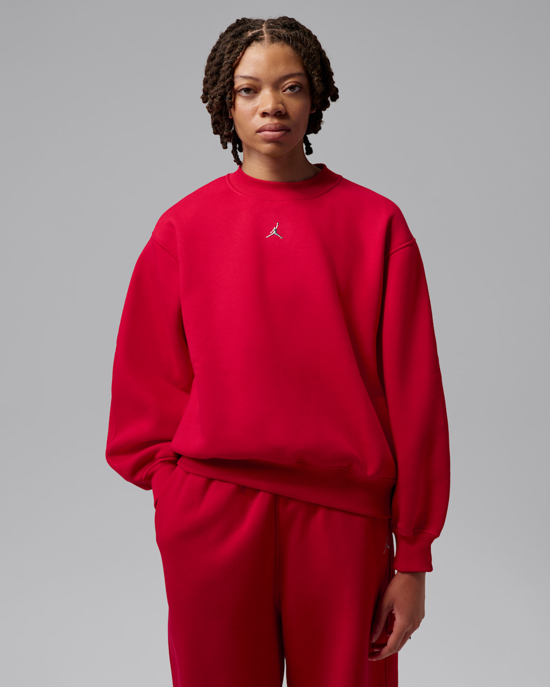 Jordan Brooklyn Women's Fleece Crew-Neck Sweatshirt - Gym Red