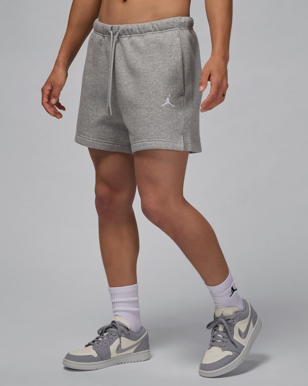 Shorts para mujer Jordan Brooklyn Fleece - Gris oscuro jaspeado/Blanco