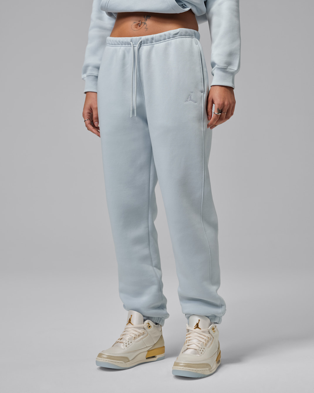 Jordan Brooklyn Fleece Damenhose - Aura/Weiß