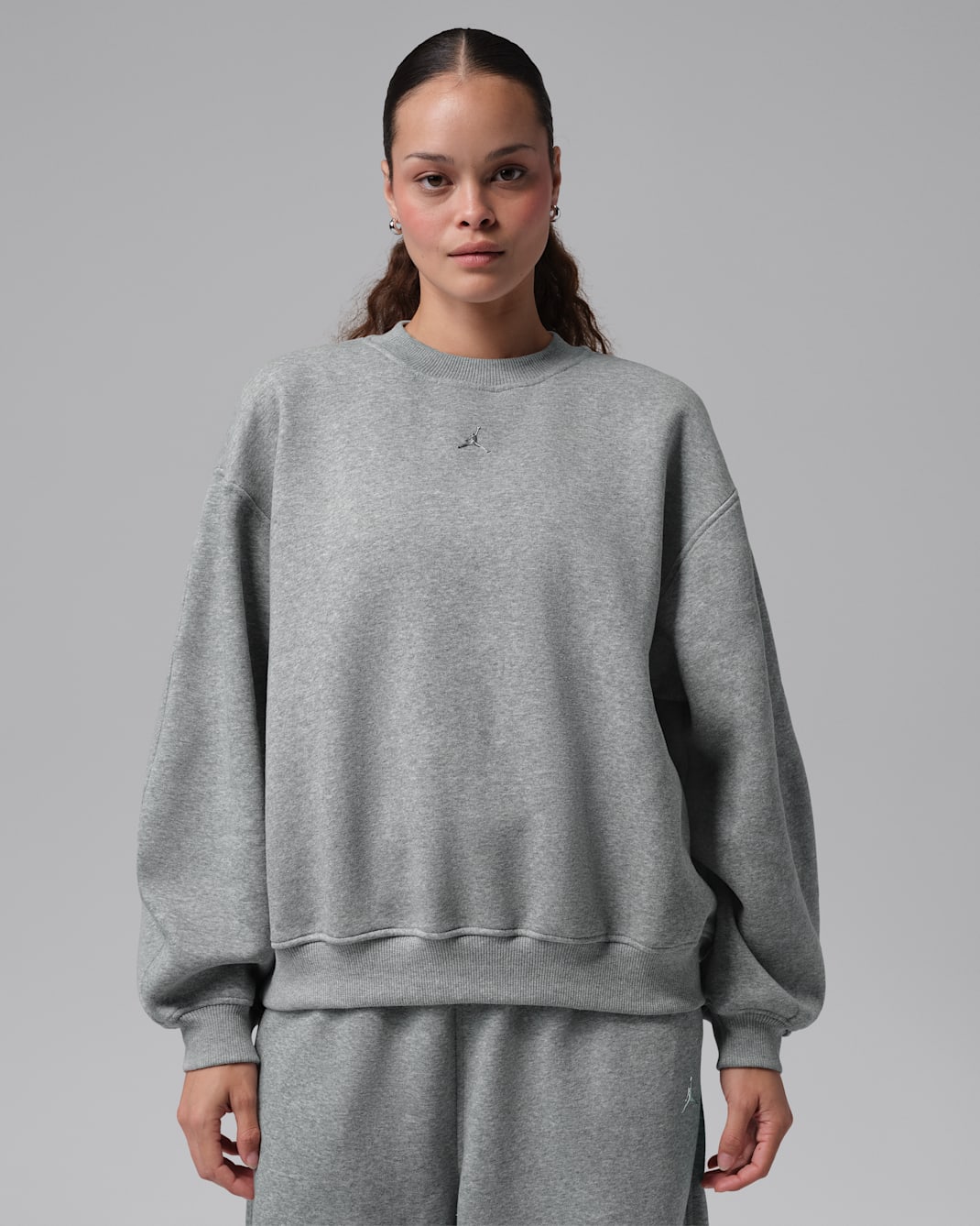 Jordan Brooklyn Women's Fleece Crew-Neck Sweatshirt - Dark Grey Heather