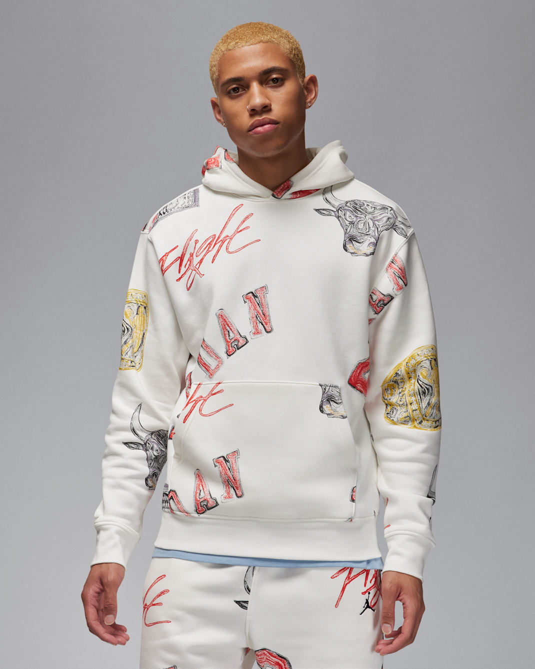 Jordan Brooklyn Fleece Men's Pullover Hoodie - Sail/Black