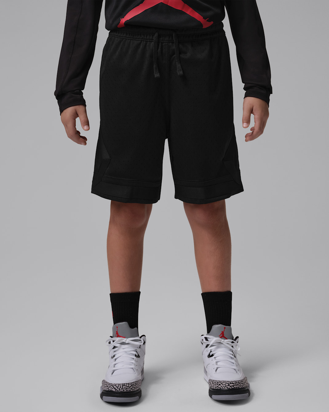 Jordan Big Kids' Dri-FIT Diamond Sport Shorts - Black/Black