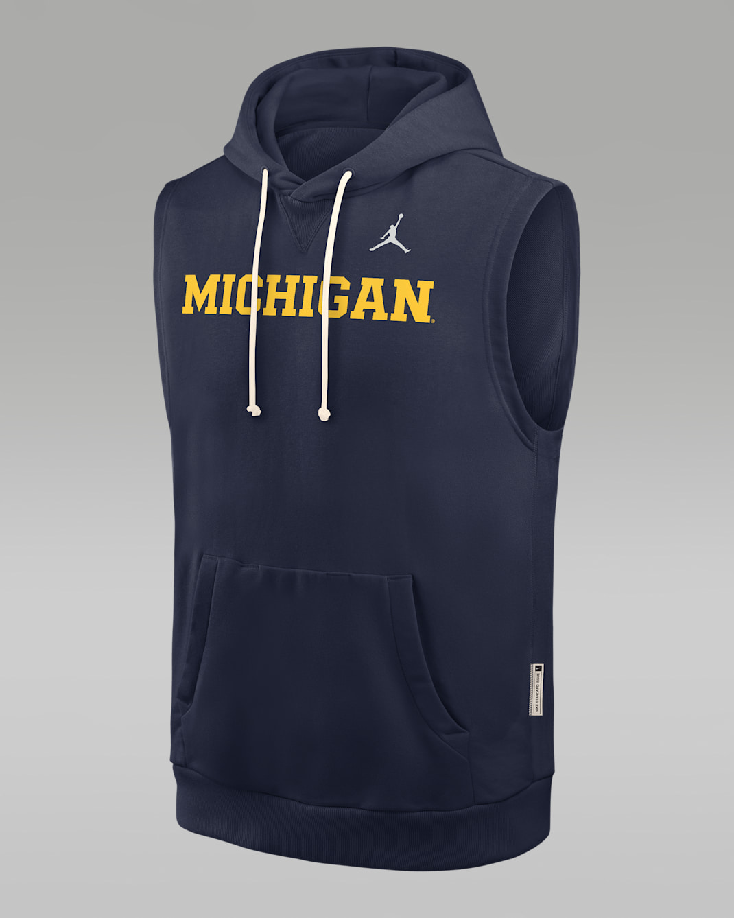 Sudadera universitaria con gorro, sin cierre y sin mangas marca Jordan Dri-FIT para hombre Michigan Sideline - Azul marino universitario