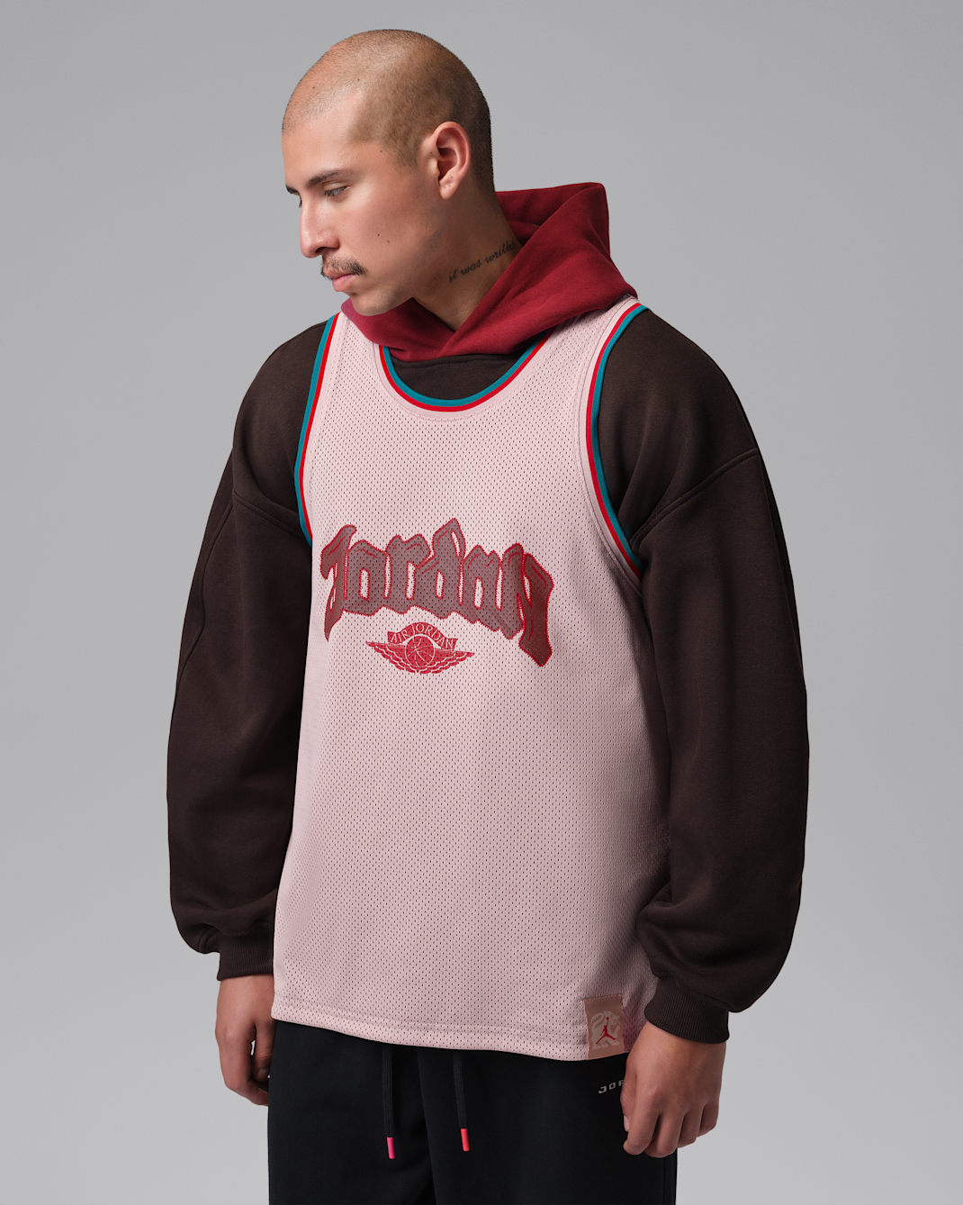 Jersey de malla reversible para hombre Jordan Brooklyn Día de Muertos - Beige partícula