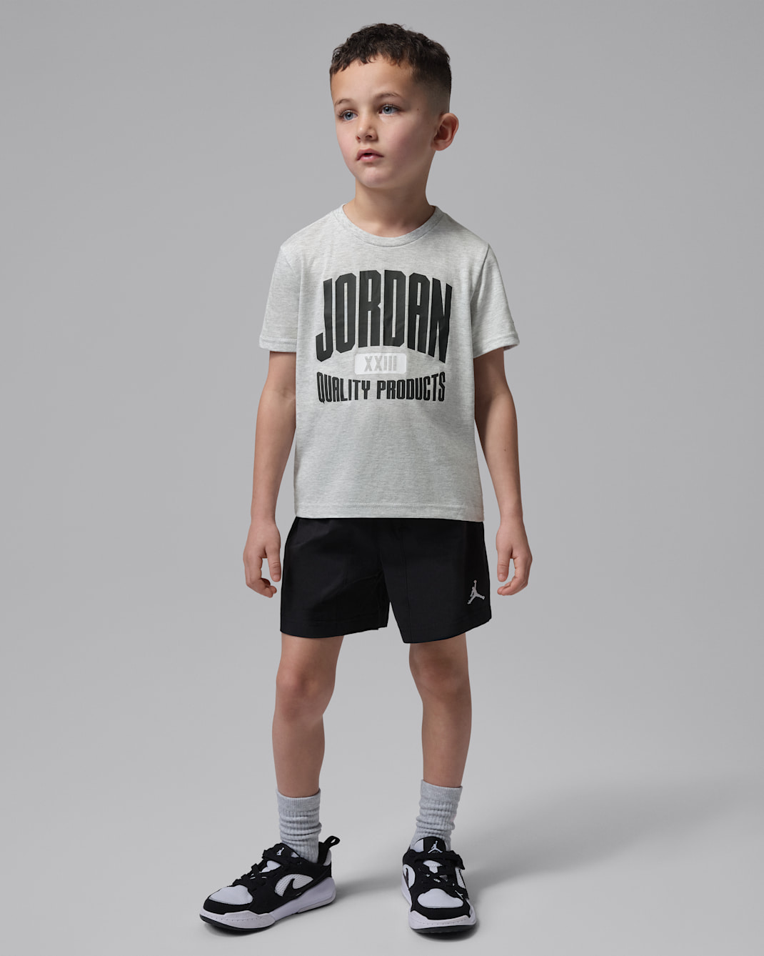 조던 베이비 퀄리티 프로덕츠 투피스 우븐 쇼츠 세트 - 블랙