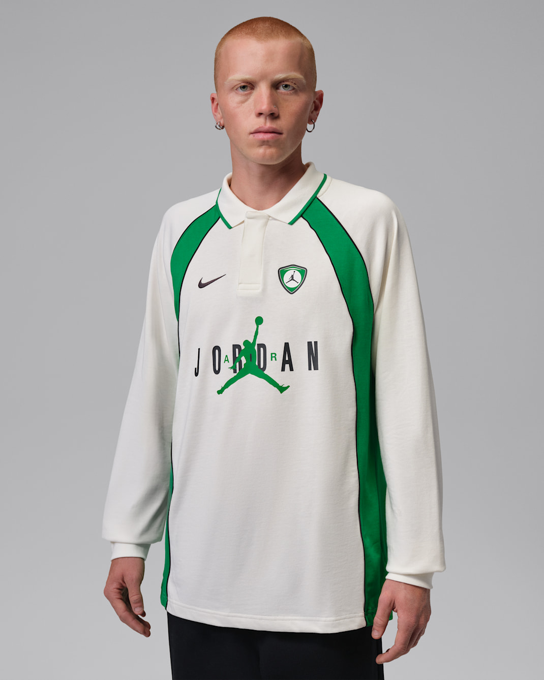 Jordan Flight langermet polotrøye til herre - Sail/Lucky Green/Lucky Green