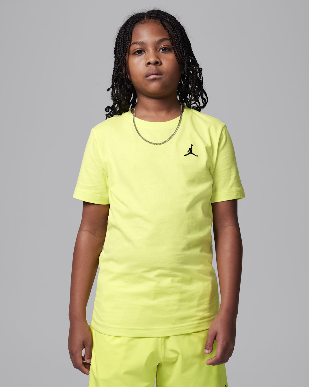 Playera bordada Jumpman Air para niños talla grande Jordan - Toque de limón
