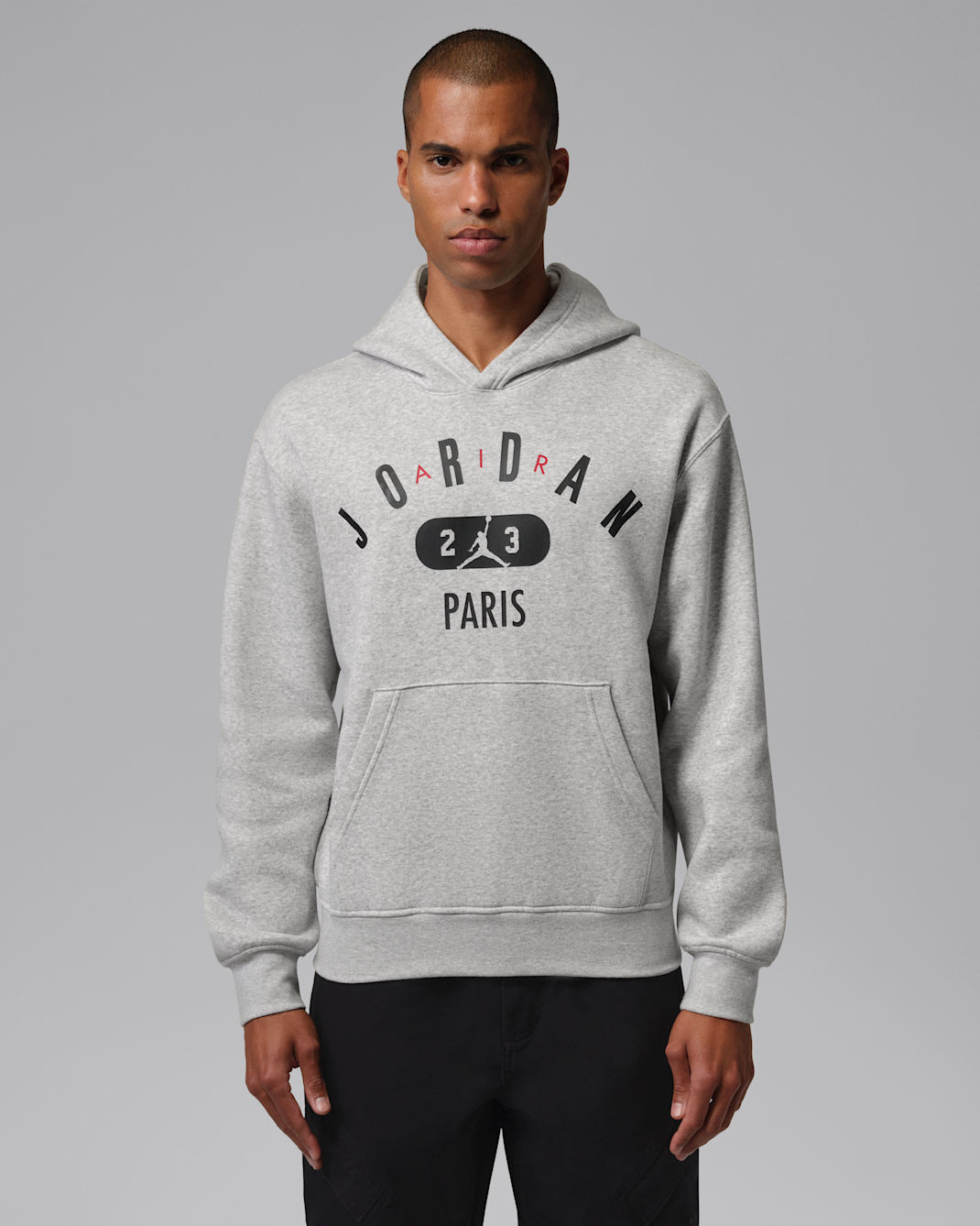 Ανδρικό φλις φούτερ με κουκούλα Paris Jordan - Grey Heather