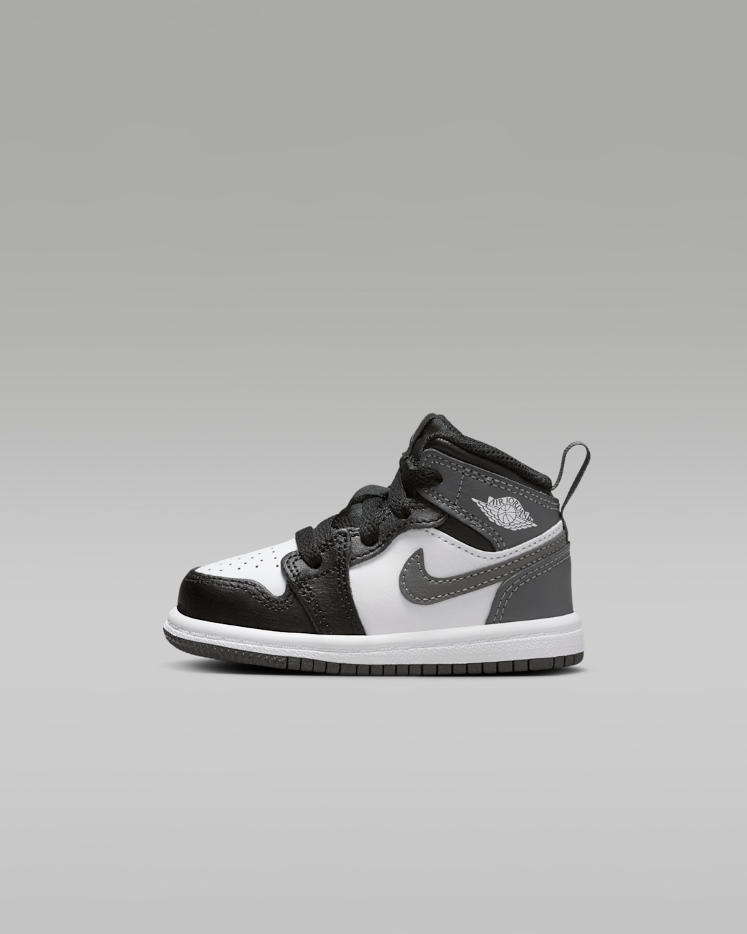 Jordan 1 Mid Baby/Toddler Shoes - Black/White/Iron Grey