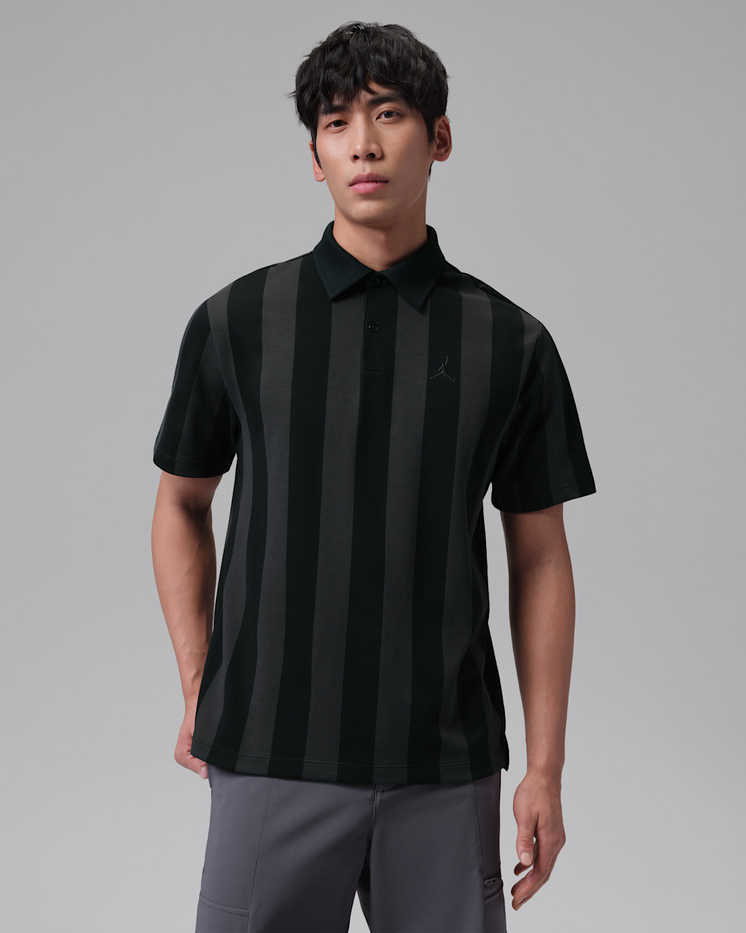 เสื้อโปโลกอล์ฟพิมพ์ลายผู้ชาย Dri-FIT Jordan Sport - ดำ/Off Noir/Off Noir