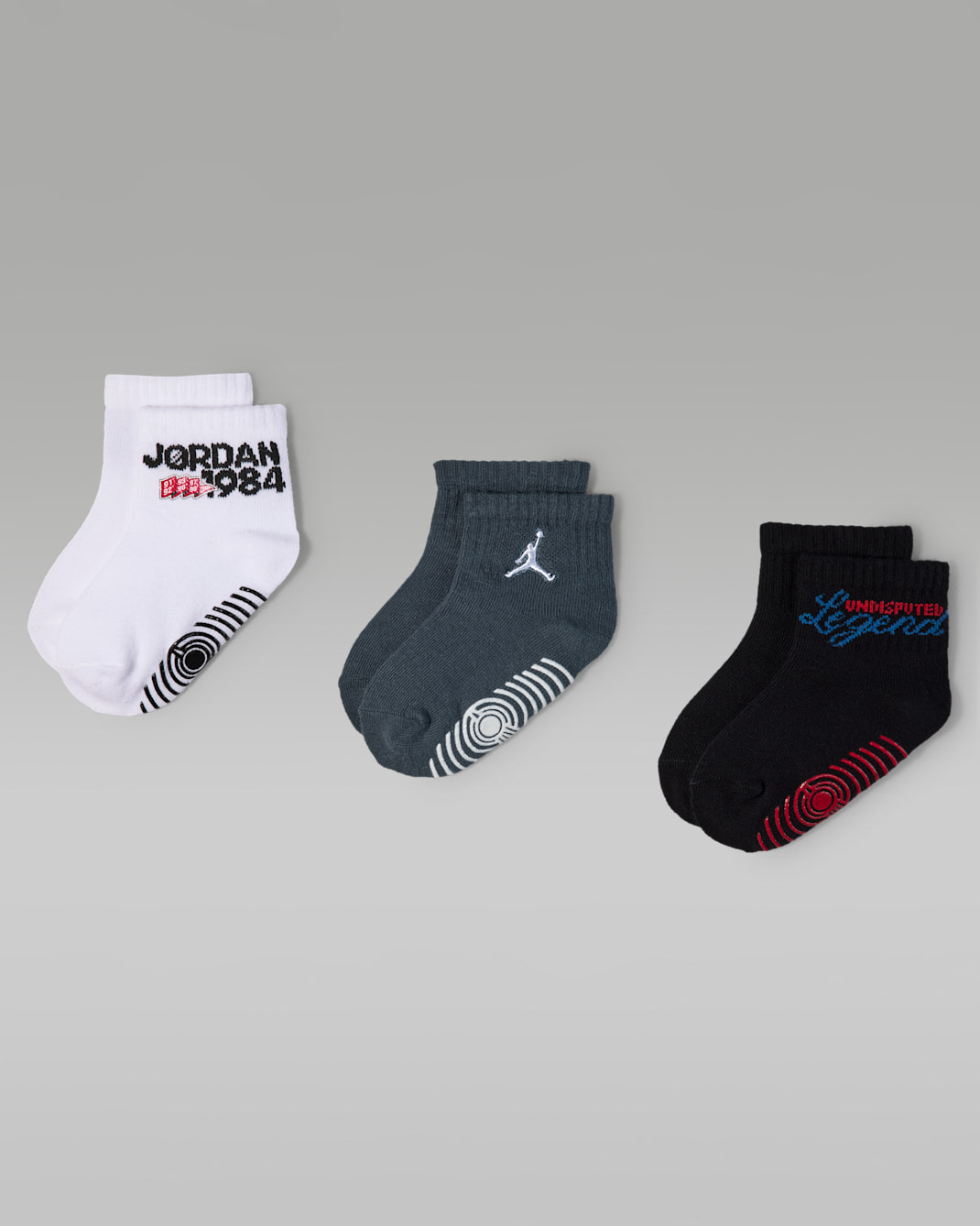 Jordan Infant/Toddler Americana Gripper Socks (3 Pairs) - White