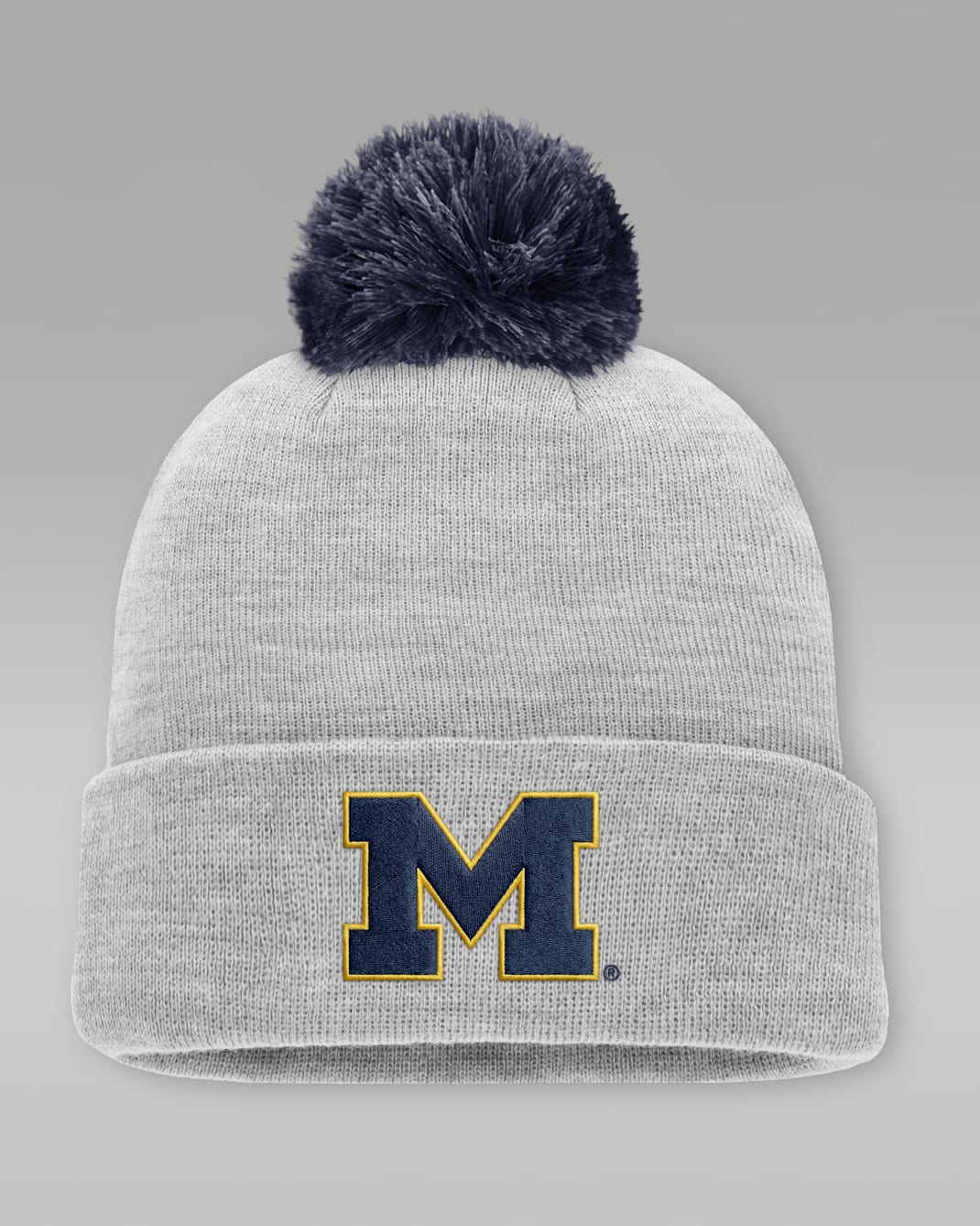 Michigan Peak Men's Jordan Brand College Cuffed Beanie - Grey Heather
