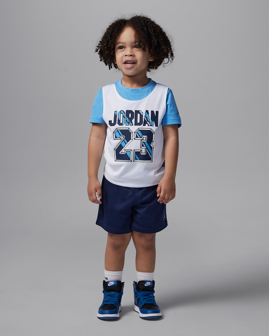 Conjunto de 2 piezas de shorts de jersey 23 infantil Jordan - Azul marino medianoche