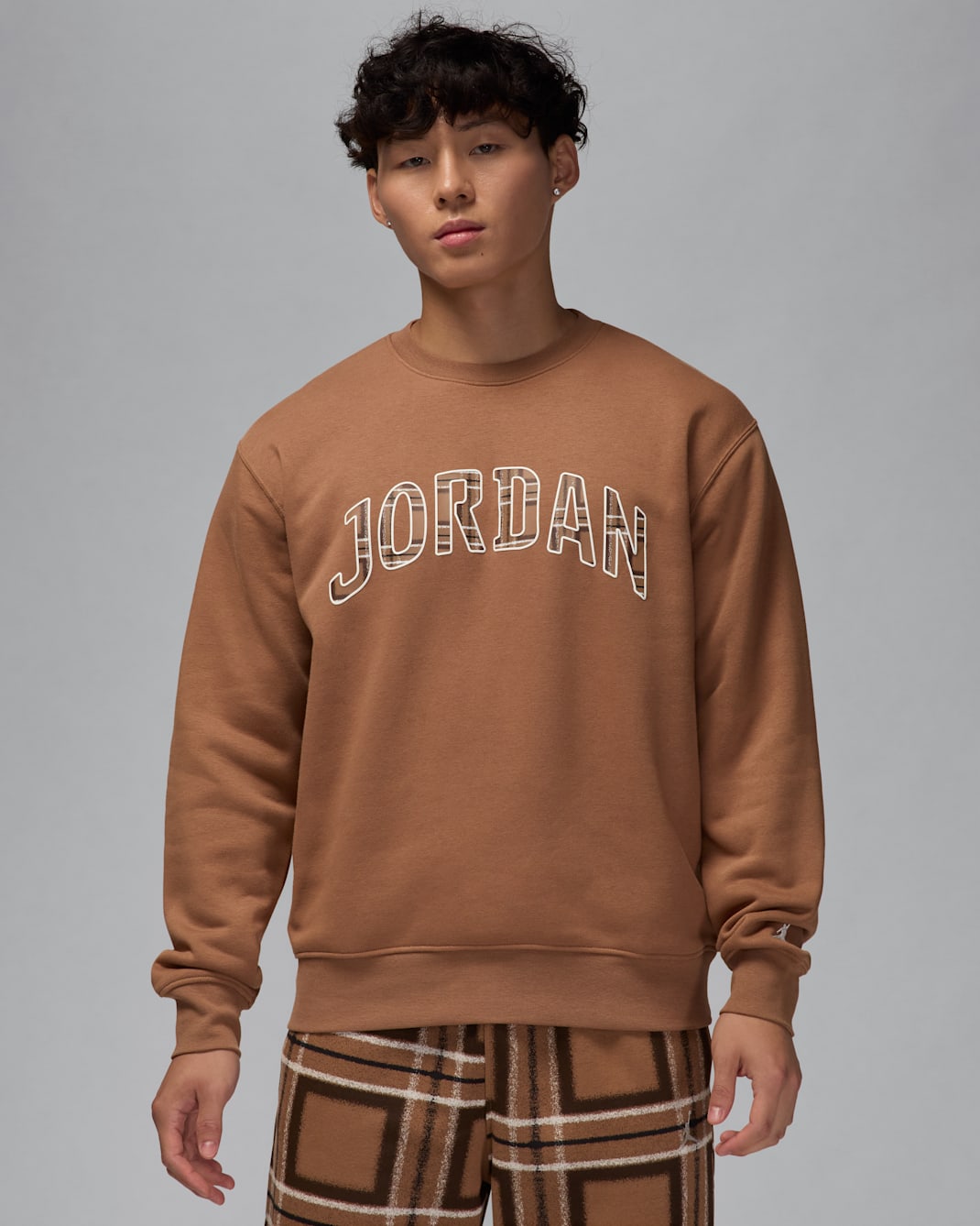 Jordan Essentials Men's Fleece Crew-Neck Sweatshirt - Archaeo Brown/Sail