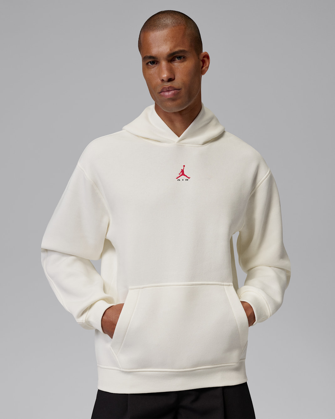 Jordan Brooklyn Men's Statement Pullover Hoodie - Sail/University Red