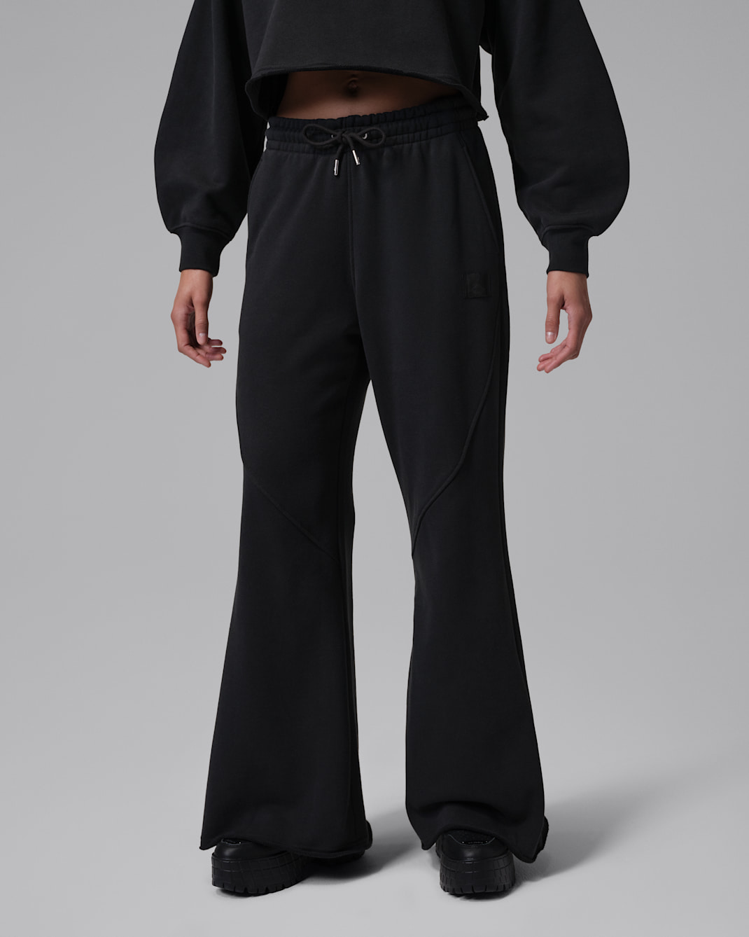 Pants acampanados para mujer Jordan Flight Fleece - Negro/Gris humo oscuro