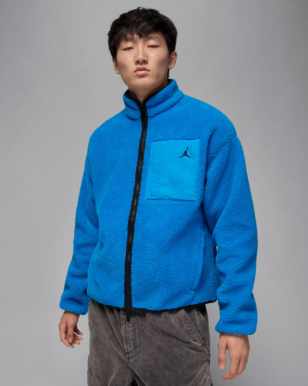 Jordan Flight Men's Mountainside Faux Fur Jacket - Photo Blue/Black