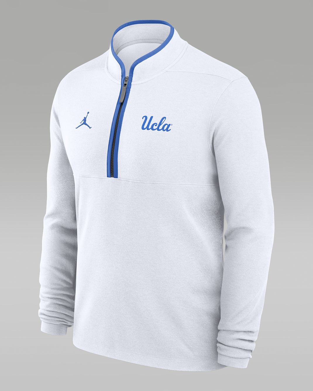 UCLA Victory Men's Jordan Brand Dri-FIT College 1/2-Zip Long-Sleeve Top - White