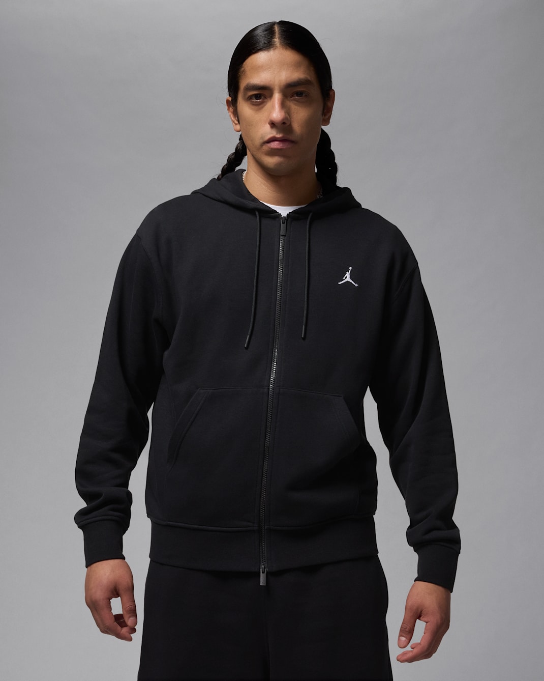 Jordan Brooklyn Fleece Men's Full-Zip Hoodie - Black/White