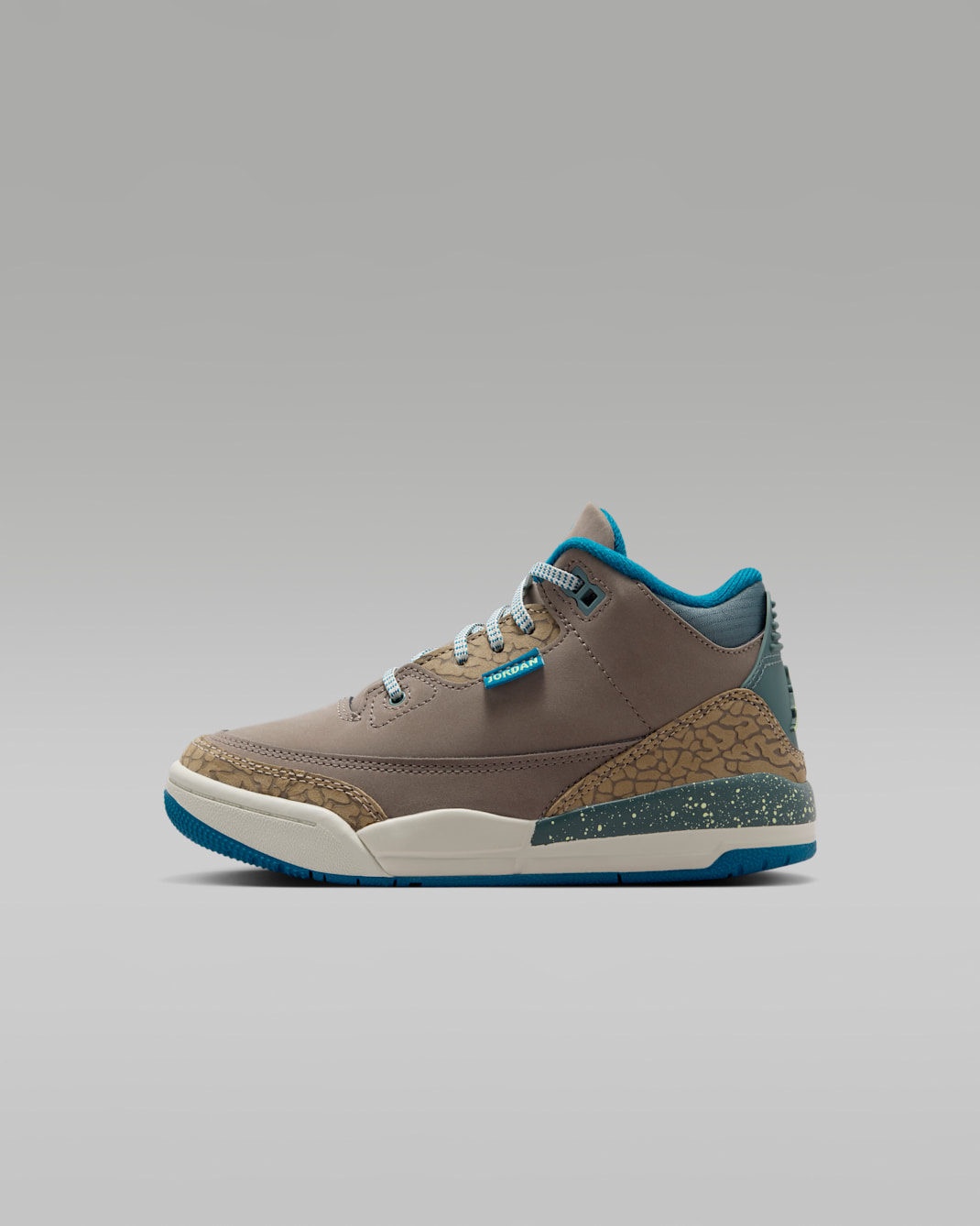 Jordan 3 Retro Little Kids' Shoes - Olive Grey/Khaki/Sea Glass/Green Abyss