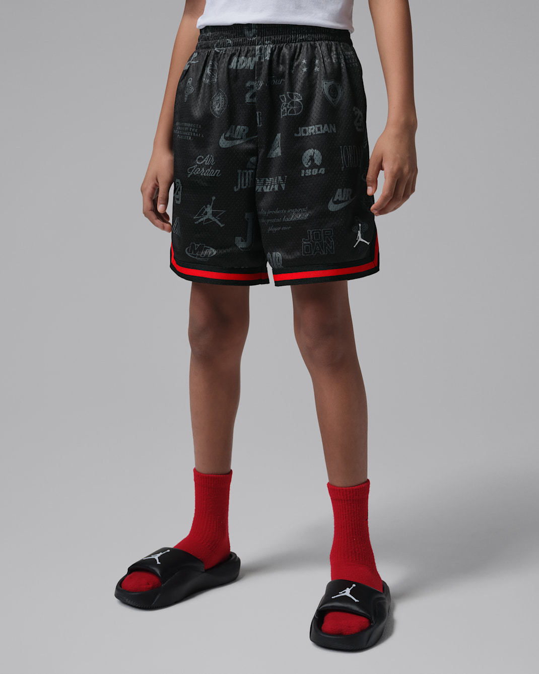 Jordan Big Kids' Printed Mesh Taping Shorts - Black