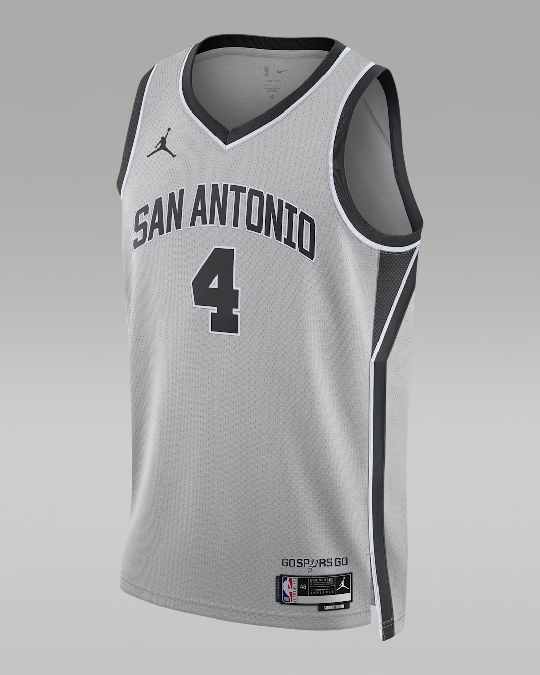 San Antonio Spurs 2025/26 Statement Edition Men's Nike Dri-FIT NBA Swingman Jersey - Flat Silver