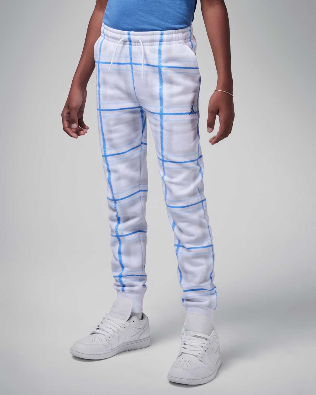 Pants de tejido Fleece para días festivos para niños talla grande Jordan Brooklyn Essentials - Blanco