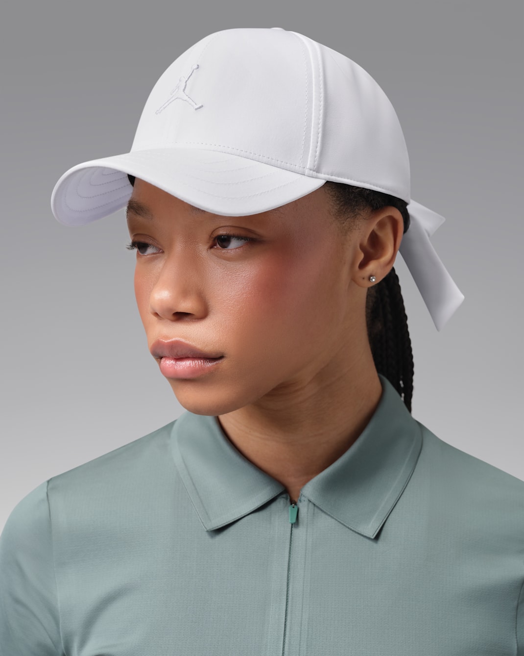 Jordan Club Structured Golf Cap - White/White