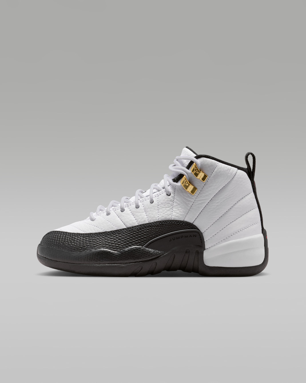 Tenis Air Jordan 12 Retro para niños talla grande - Blanco/Taxi/Negro