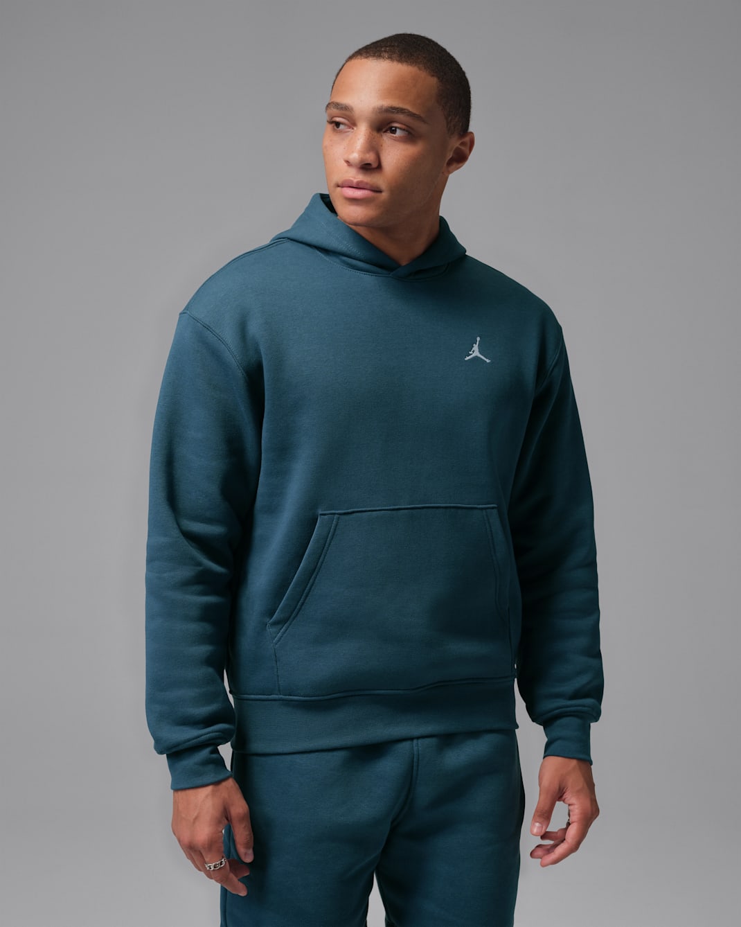 Sweat à capuche en tissu Fleece Jordan Brooklyn pour homme - Squadron Blue/Blanc
