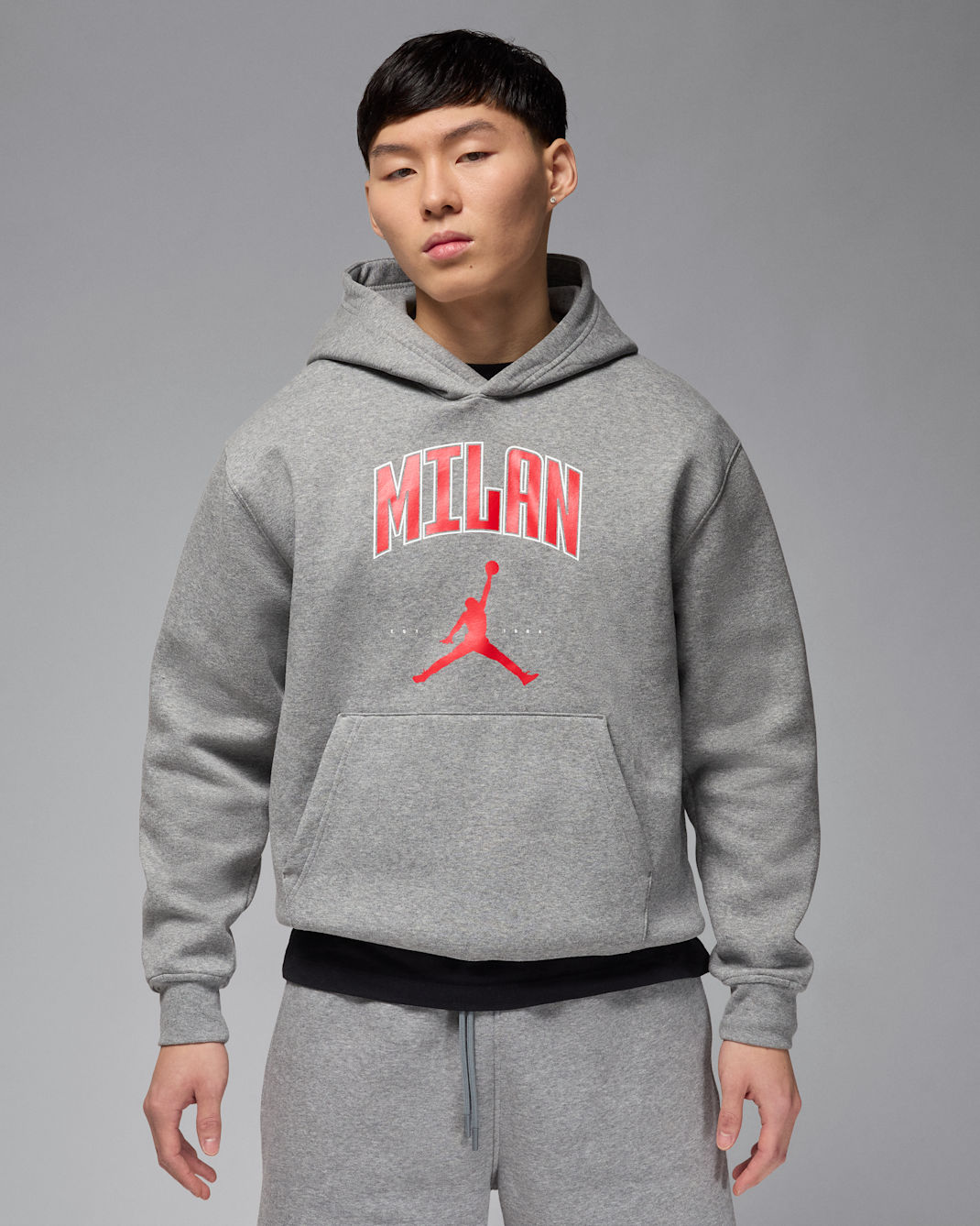 Jordan Men's Milan Fleece Pullover Hoodie - Carbon Heather
