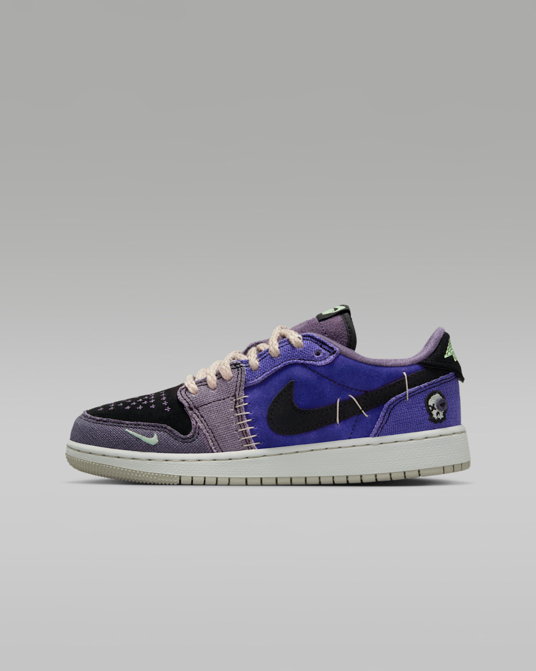 Air Jordan 1 Retro Low OG Big Kids' Shoes - Regency Purple/Black/Dark Raisin/Vapor Green
